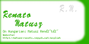 renato matusz business card